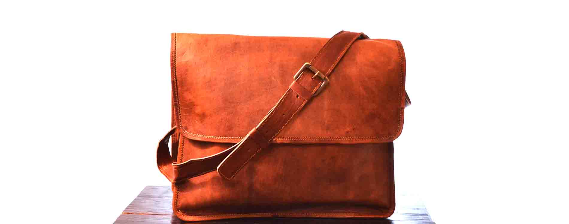 Rhinoland Genuine Leather Vintage Laptop Bag 16" Messenger Handmade Briefcase Satchel Bag Cross body Shoulder Bag Second Type